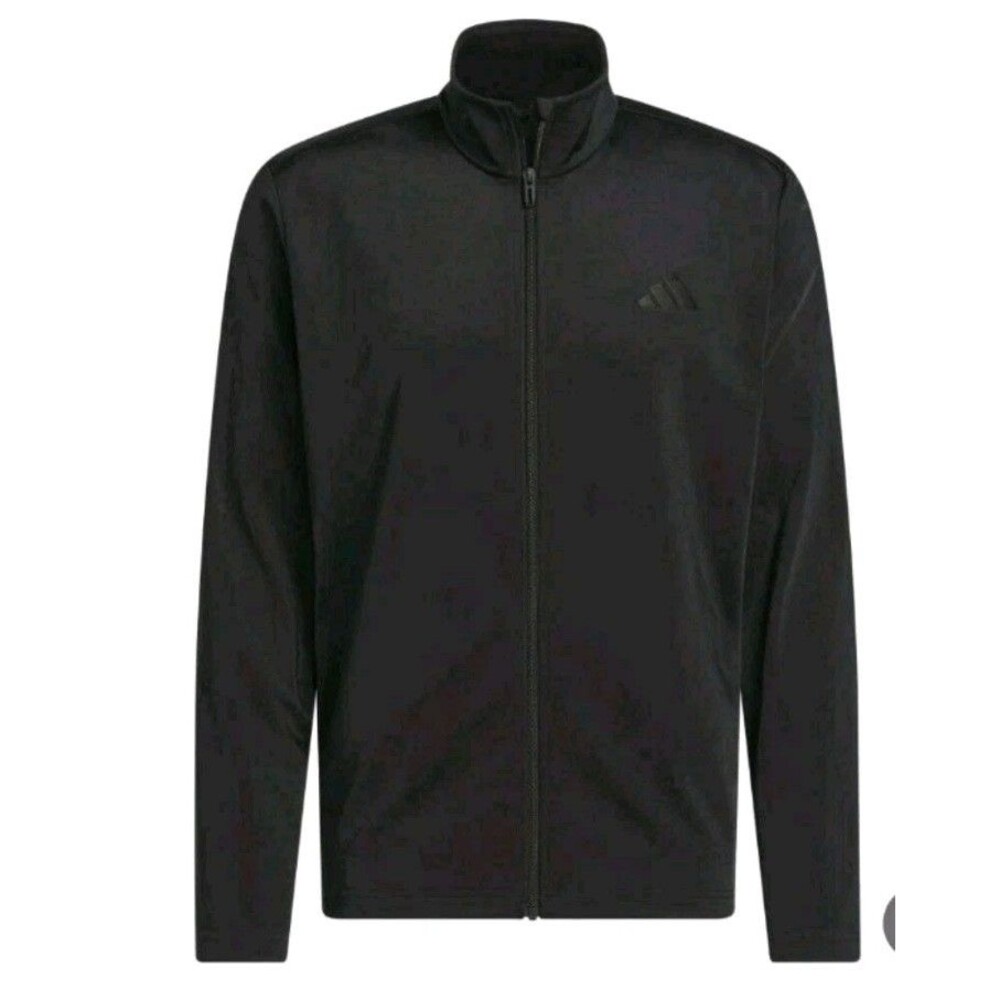 ADIDAS Men's Tricot Full Zip Warm-Up Track Jacket 3 Stripes Logo Black XXL Nwt